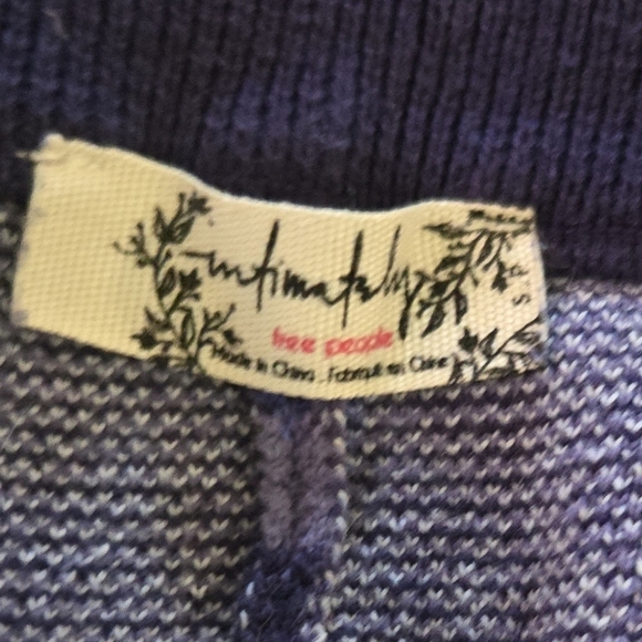 Free People Blue Fairisle Thick AWAY WITH ME Leggings Pants S - Picture 3 of 5
